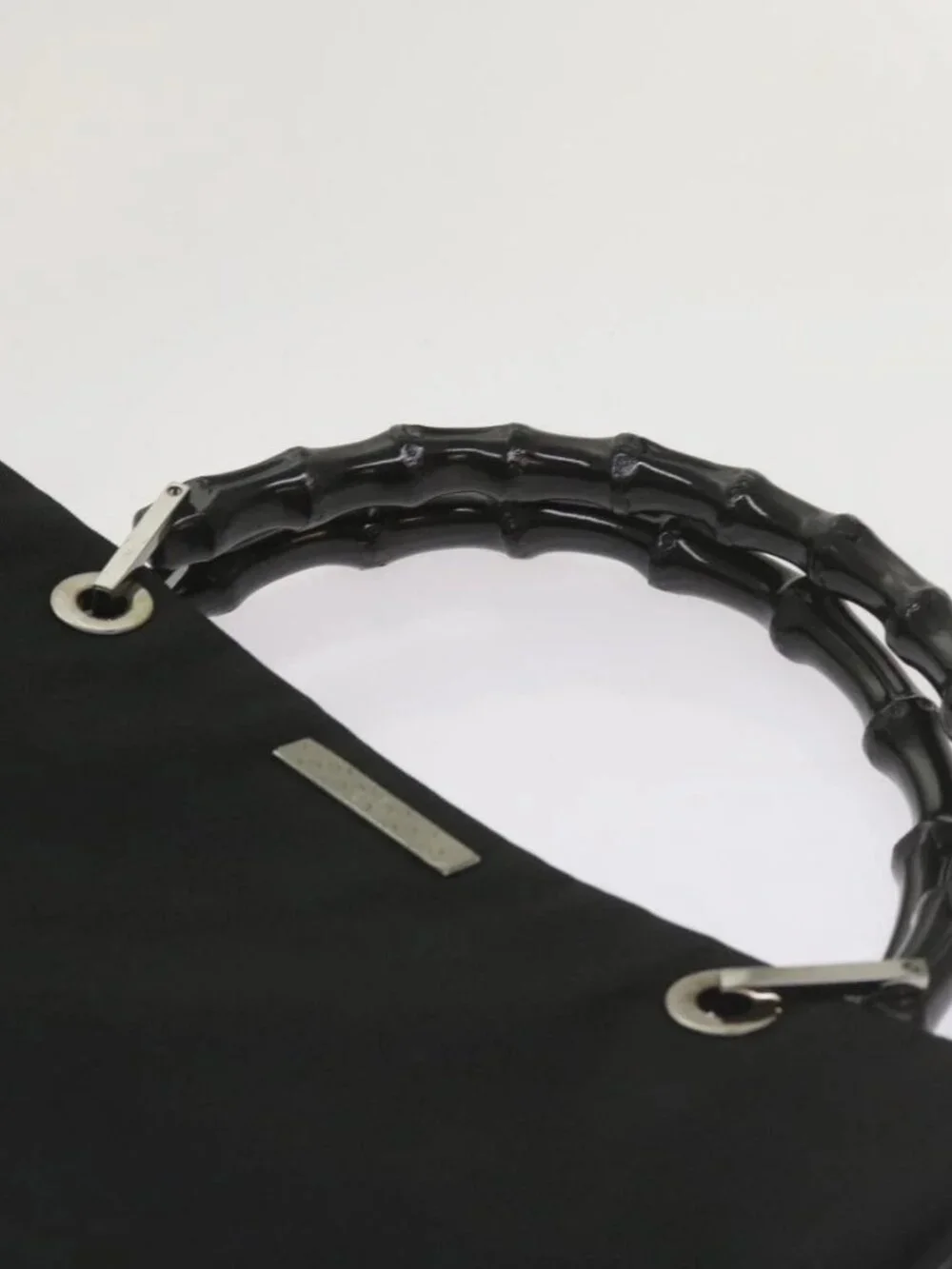 GUCCI Bamboo Hand Bag Canvas Black 002 1016 Auth ep3520